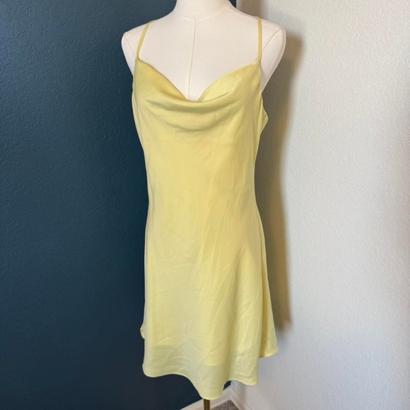Altar'd State Dresses & Skirts - Altar'd State Butter Yellow Cowl Neck Tank Mini Dress, Medium